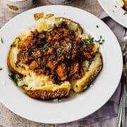 one bowl of whole30 sloppy joes in potatoes
